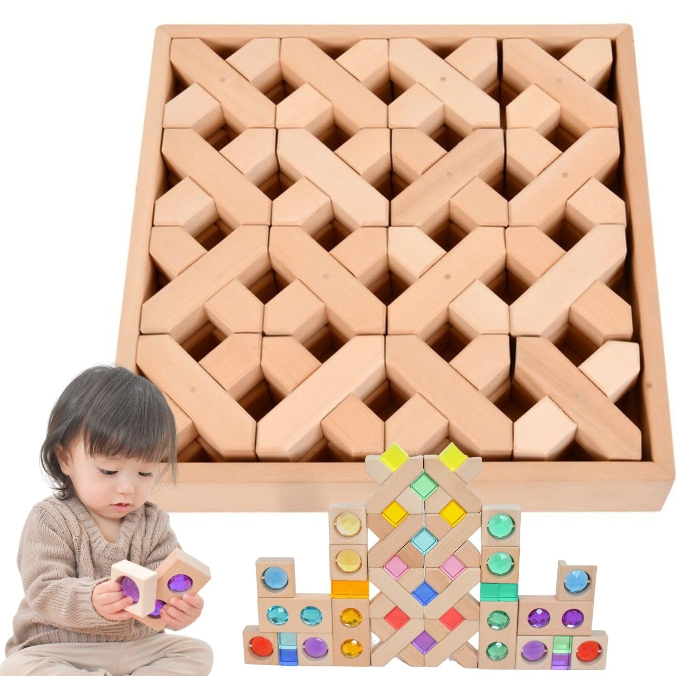 

Jewel Building Perfect Gift Your Building Acrylic Educational Color Gift for Year Acrylic Christmas Gift Blocks, Pre-wrapped, [Enjoy Child s