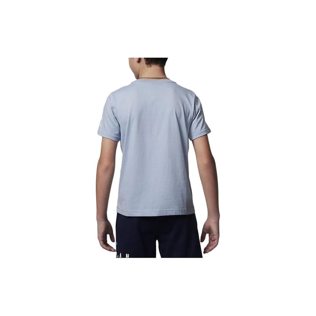 Jordan Watercolor Jumpman Logo Crew Neck Casual Short Sleeve T-Shirt Kids Tops Blue Gray HF2328-436