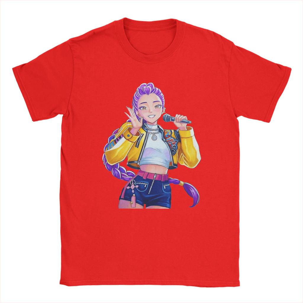 Funny KPop Demon Hunters Fan Art Rumi T-Shirts for Men O Neck Pure Cotton T Shirt Short Sleeve Tee Shirt New Arrival Clothing