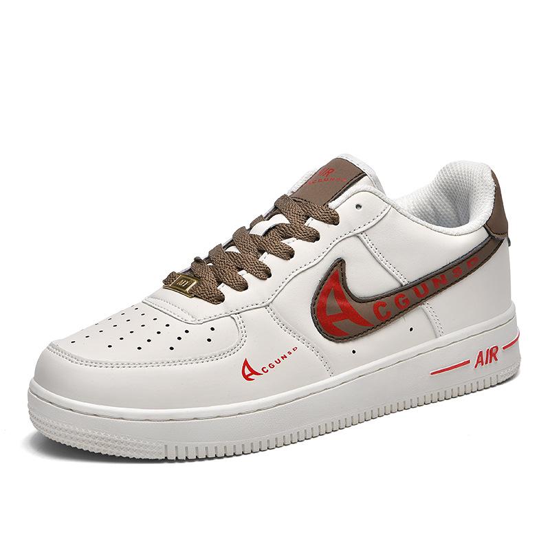 נעלי סניקרס יומיומיות רב-תכליתיות Putian AJ Air Force 1 נמוכות לבן/שחור/זהב לגברים ונשים