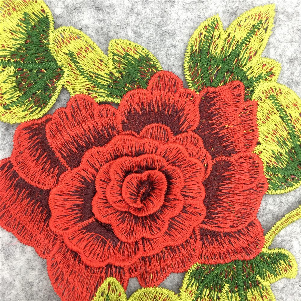 Embroidery Three-Dimensional Red Rose Lace, Lace Collar, Clothing Accessories Water-Soluble Lace Diy