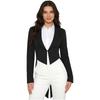 S-XL Donna Giacca Vintage Frac Revers a Punta Scollo a V Apertura Frontale Manica Lunga Giacca da Smoking Capospalla per Cocktail Cameriere Cosplay
