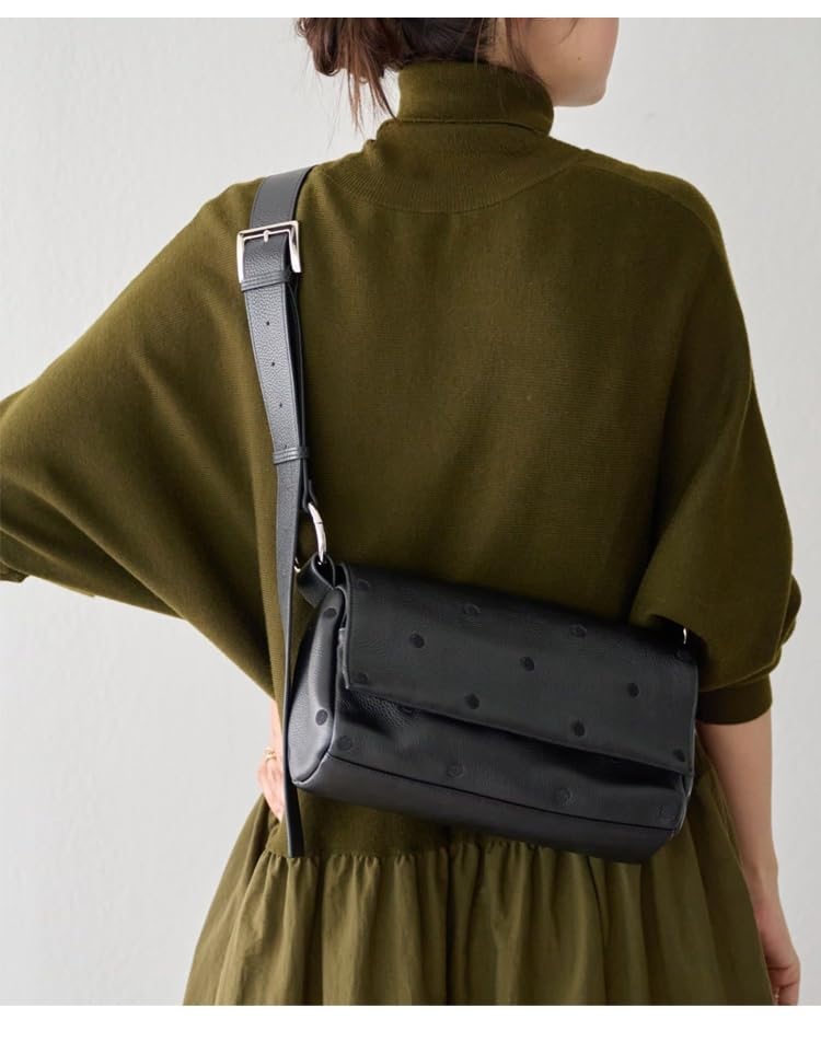 [ahomeone] Celebrity-Friendly Versatile Cord Bag for Women [Water-Repellent, 3-Way Multi-Purpose, Adjustable Length] Large Capacity, Lightweight, Dot