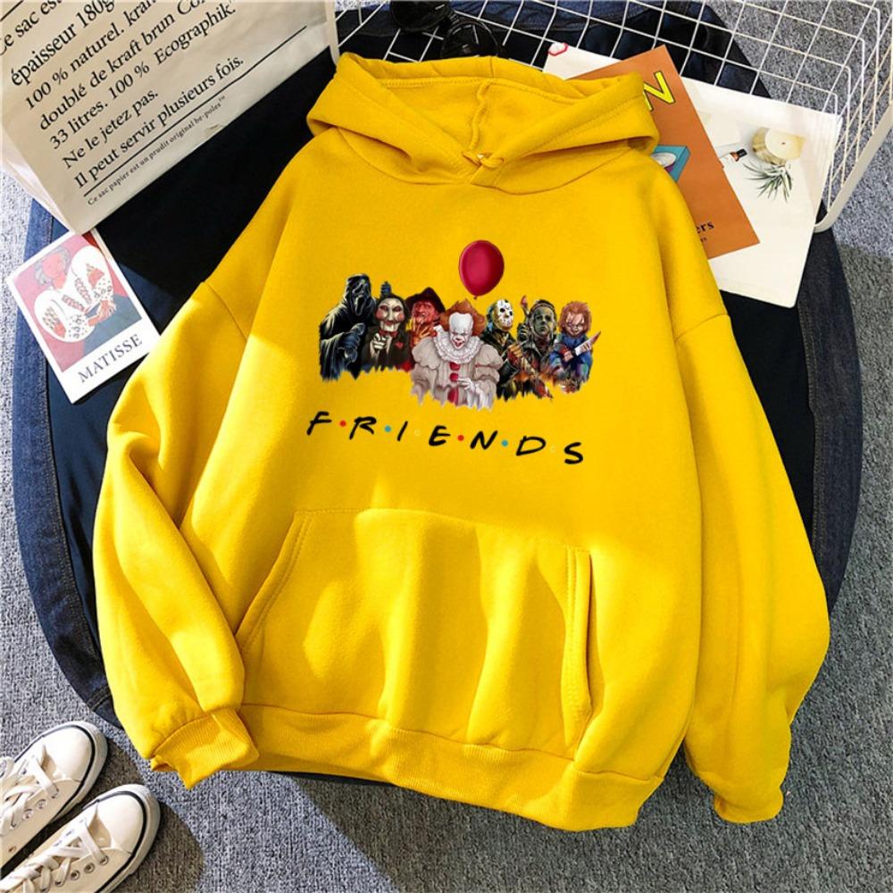 Women Hoodies Japanese Anime Demon Friend Print Hip Hop Woman Casual Pullover Unisex Streetwear Male Y2K Clothes Hoody