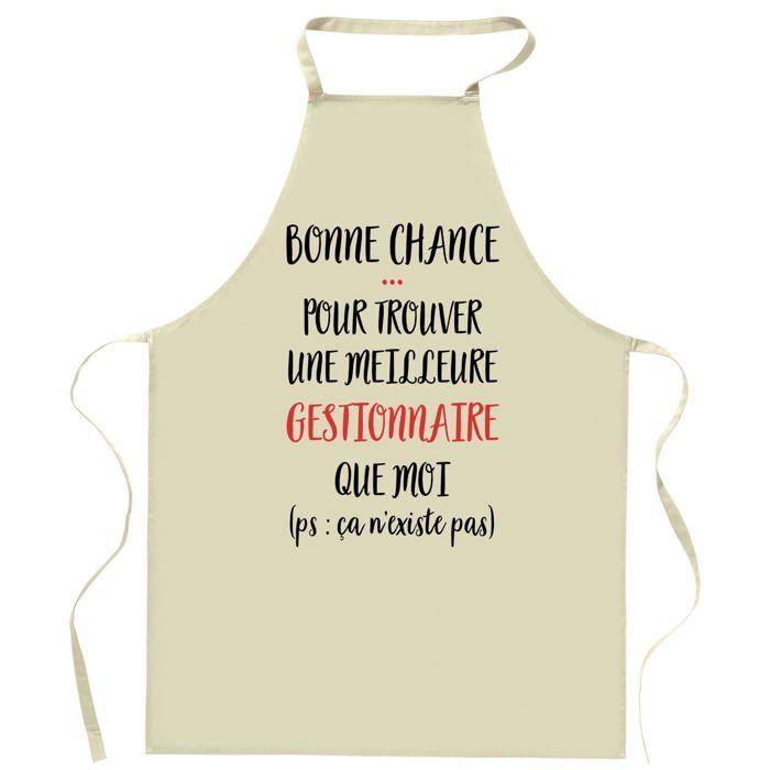 Tablier de cuisine - Planetee - 'Gestionnaire ça n'existe pas' - Coton épais - Impression France