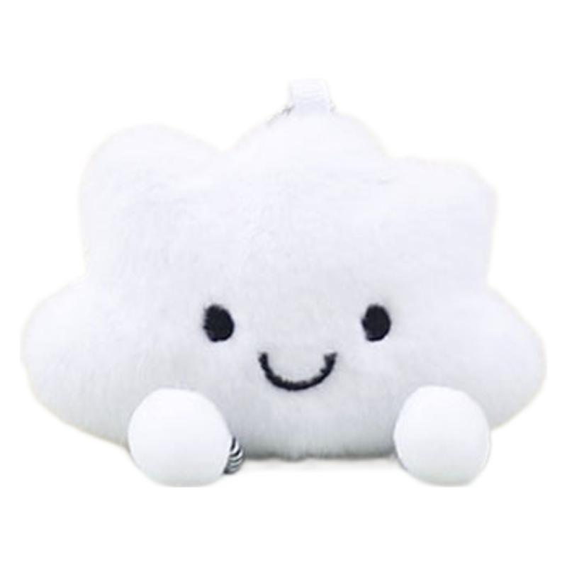 Cute White Cloud Keychain Cartoon Girl Backpack Decorative Pendant Doll Gift