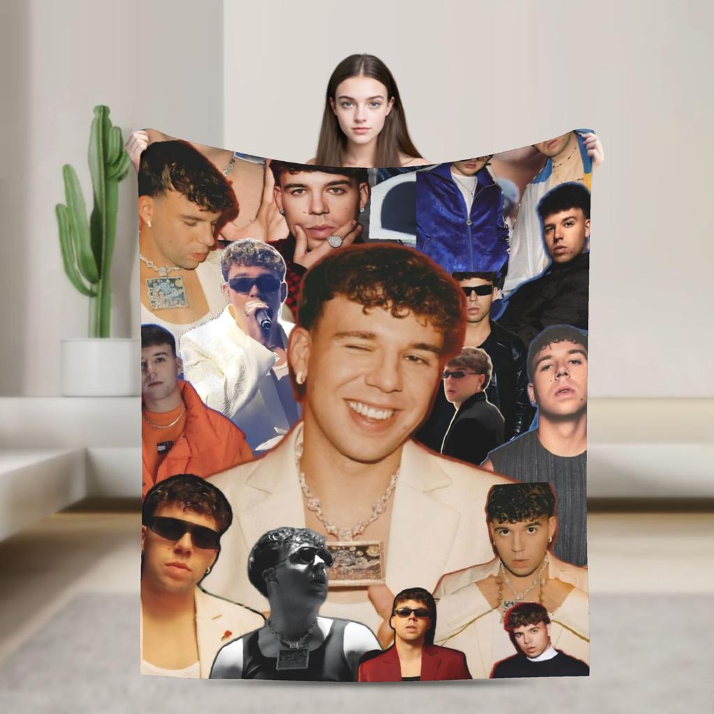 Super Soft Blanket Decorative Rapper Quevedo Music Throw Blanket Flannel Bedspread For Bedroom Funny Sofa Bed Cover
