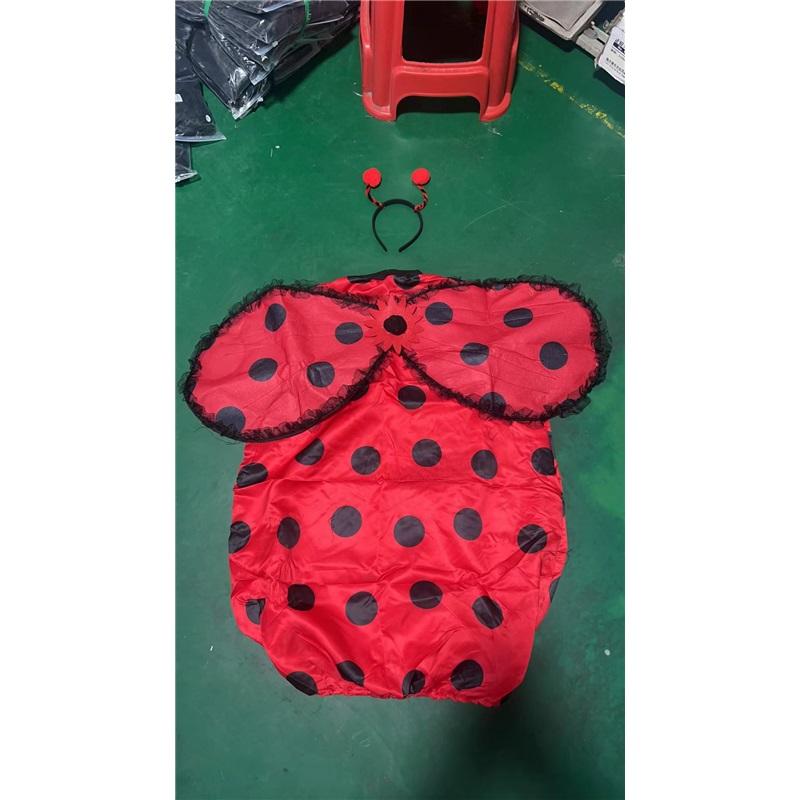 Costume Coccinella di Halloween per Donna Vestito Cosplay Ape con Ali