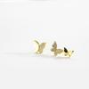 ANDYWEN 925 Sterling Silver Gold Butterfly Zircon CZ Stud Earring  Women Wedding Fine Jewelry