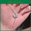 Butterfly Zircon Water Drop Pendant Necklace For Women Fashion Elegant