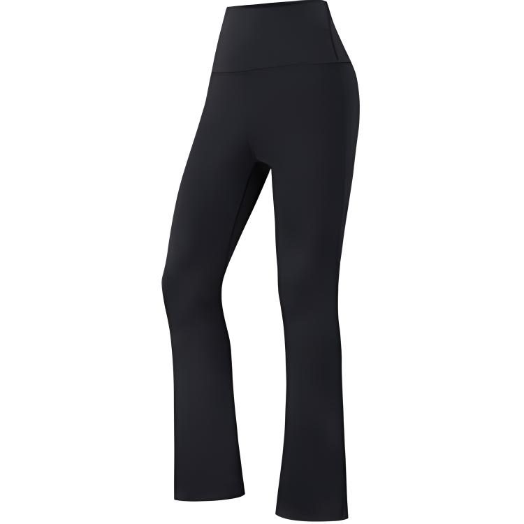 

Anta Plain Simple High Waist Tight Ice Silk Flared Casual Pants Women bottoms Black 962427305-3