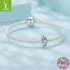 Bright Star And Moon Silicone Positioning Bracelet Beads, Dream Romantic S925 Sterling Silver Diy Beads