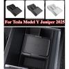 For Tesla Model Y Juniper 2025 Car Center Console Storage Box Armrest Storage Box Hidden Organizer Tray Non-slip Mat Accessories