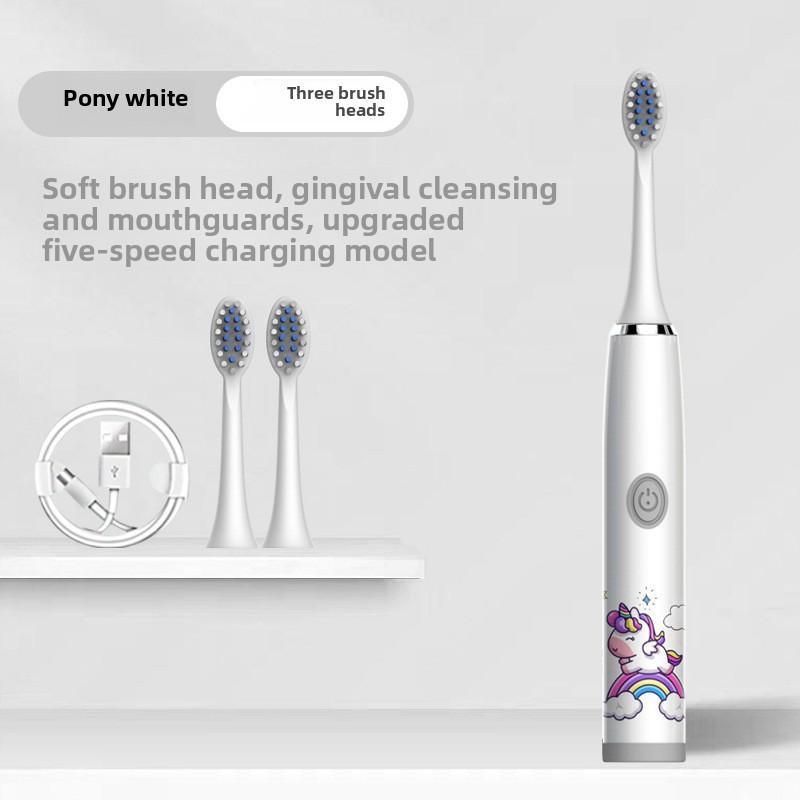 Children's Electric Toothbrush Cartoon Soft Hair IP7 Waterproof Sonic Automatic Ten Thousand Hair Brush U-shaped Toothbrush