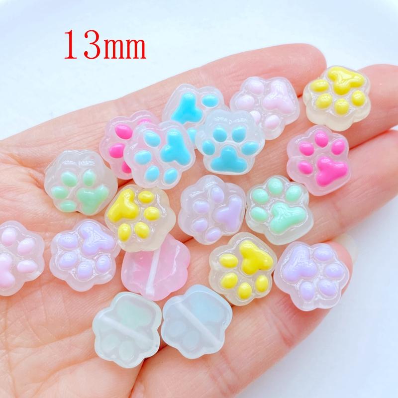 

20Pcs New Cute Mini Through Hole Small Foot Flat Back Resin Cabochons Suitable For Bracelets DIY Decoration Accessories