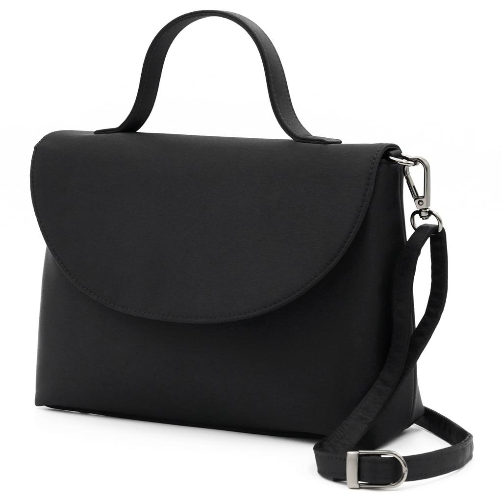 Plex Formal Bag, 2-Way Handbag/Shoulder Bag, A5 Size, Black, for Weddings, Funerals, School, and Special Occasions