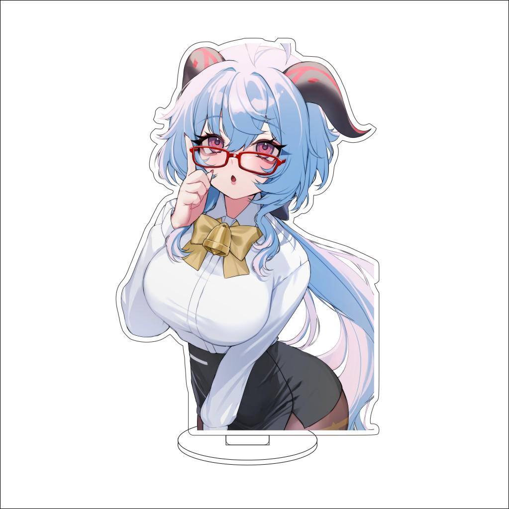 16CM Anime Genshin Impact Cosplay Acrylic Stand Ornaments  Ganyu Figure Stand Halloween Gifts