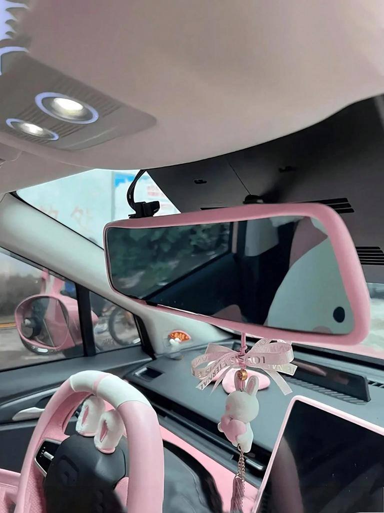 1pc Silicone Car Rearview Mirror Protective Cover, Universal Auto Interior Decor For Most Cars