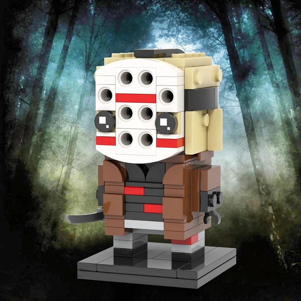 MOOXI Verschiedene Horrorfilme Sadako Tod Billy BrickHeadzed Erwachsene Bausteine Set MOC Ziegelmodellbausatz Spielzeug Kind Junge Mädchen Geschenk