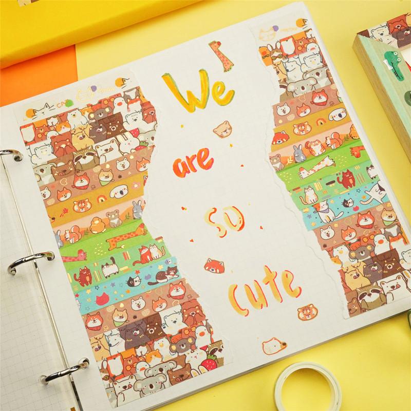 20 Rollen süße Tiere Washi Tape Set Heißprägung Gold Silber Folie Maskierung Cartoon Haustiere dekorative Bänder DIY Handarbeiten