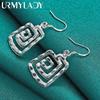URMYLADY 925 Sterling Silver Whirlpool Earrings For Women Charm Wedding Party Fashion Jewelry