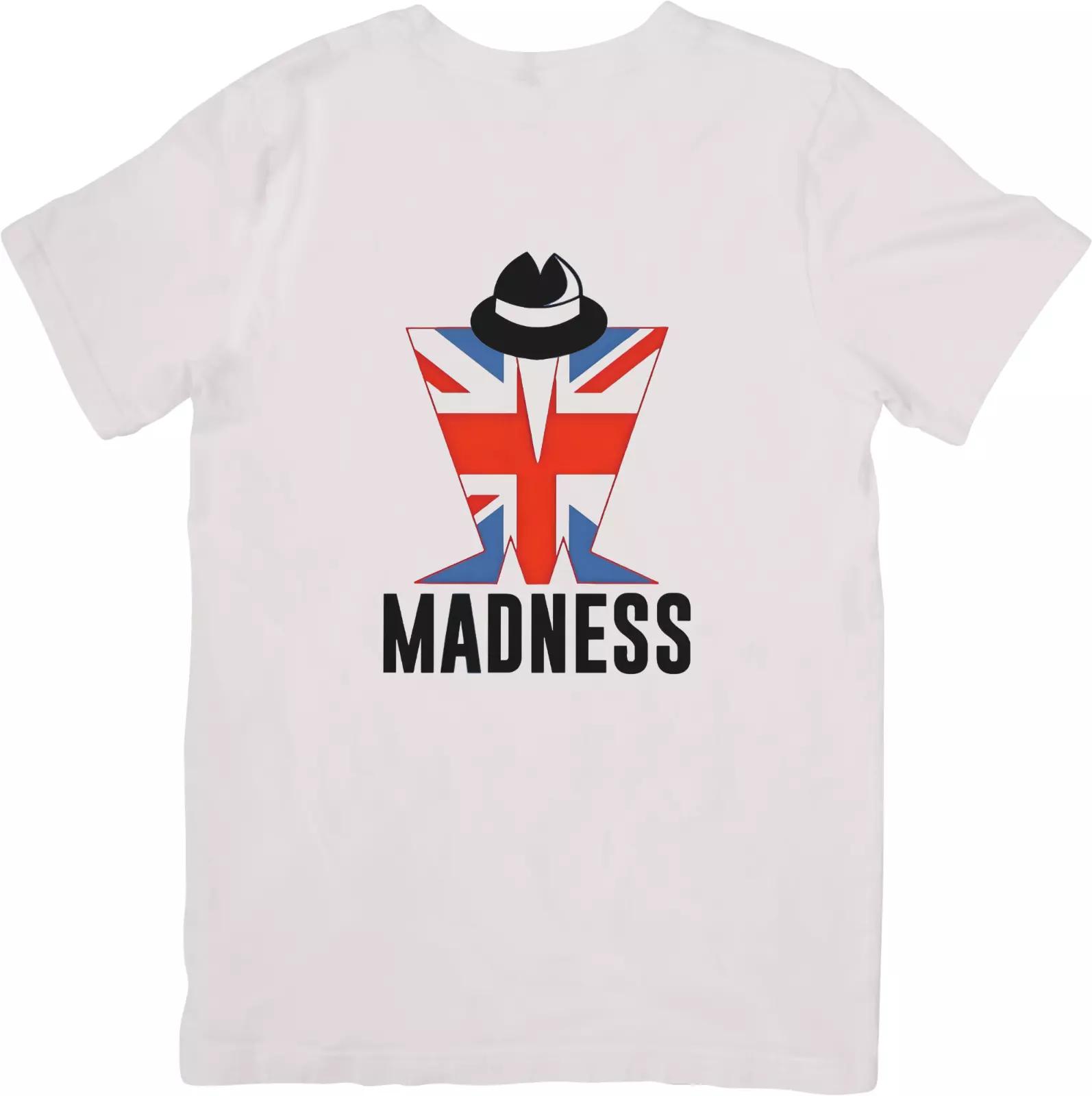 

Madness Music Unisex Fit suitable for Men & Women Quality Cotton T-Shirt White. 4XL