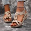 Fashionable Women'S Thick-Soled Open-Toe Sandals | Breathable Platform Heel with Ankle Straps, Slip-on Design, Elegant and Comfortable,for Casual Wear