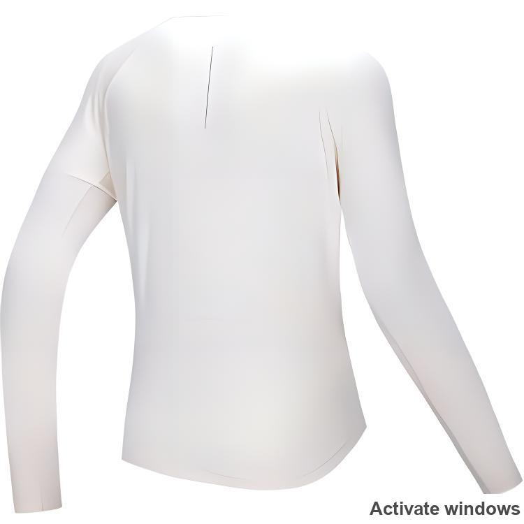 Anta Running Series Logo Solid Color Round Neck Long Sleeve Knit Top Women Tops Vanilla Cream 962445402-1