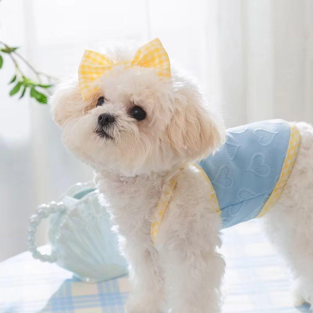 Breathable Summer Puppy Clothes Heart-shaped Print Pet Costume Sweet Cute Dog Vest  Spring Season