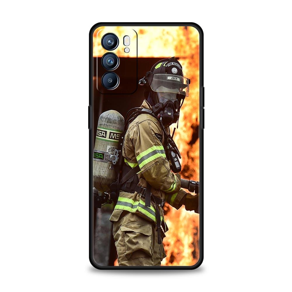 Firefighter Heroes Fireman Phone Case For Oppo A54 Reno7 SE Reno6 Pro Plus 5G Find X5 A53 A52 A9 2020 A95 A16 A76 A74 A15 Cover