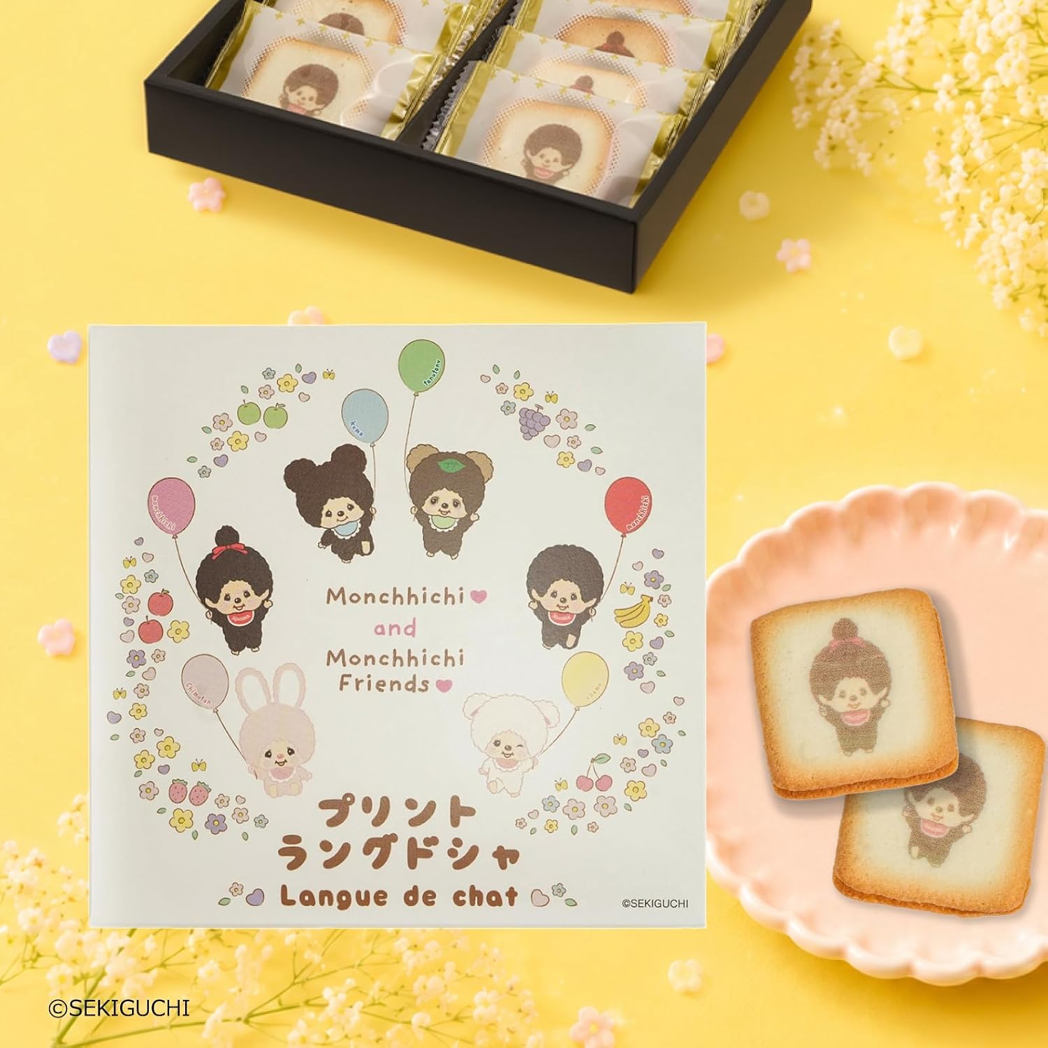Nagato-ya Monchhichi Langue de Chat 10 pieces individually wrapped cookies printed baked goods gift cute character snacks souvenir