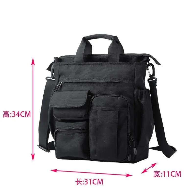 

Многофункциональная модная сумка-мессенджер через плечо, повседневный деловой мужской портфель, большая вместимость, мужской порт USB, дорожная сумка 34X31X11cm чёрный
