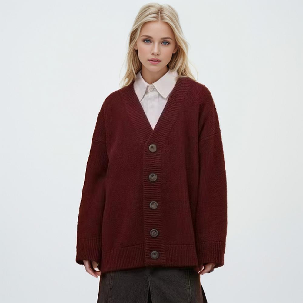 Dimanaf 2024 Sweater Cardigan  Autumn Style Winter Women Solid Sweaters Jacket Knitting Casual Loose Sweater