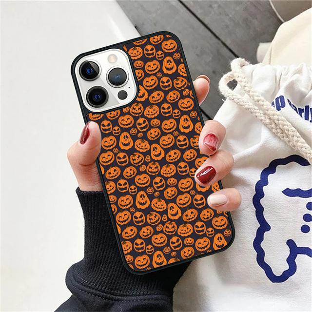 Pumpkin Halloween Bat Witch Boo Phone Case Cover for iPhone 17 Air 16 15 14 13 11 12 Pro Max Plus Shell Coque