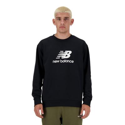 New Balance Stacked Logo Crew Sweatshirt Size XL Men's (MT41500) Black,