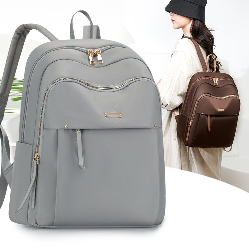 Schoolbag1011 Women's New Oxford Cloth Backpack Casual Anti-splashing Light Versatile Travel Bag Canvas Student School Bag