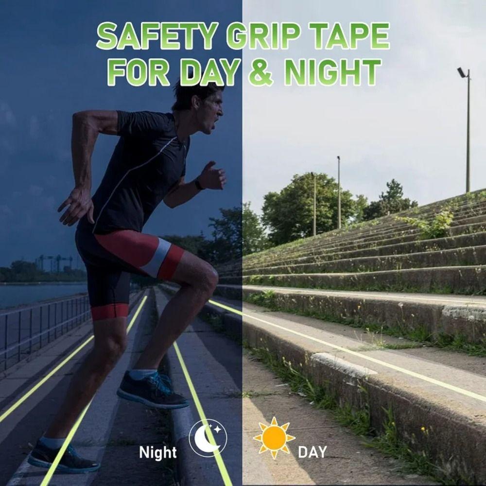 Self Adhesive Luminous Stair Treads 100cm Waterproof Steps Edge Protector PVC Staircases Anti Slip Strips Indoor Outdoor