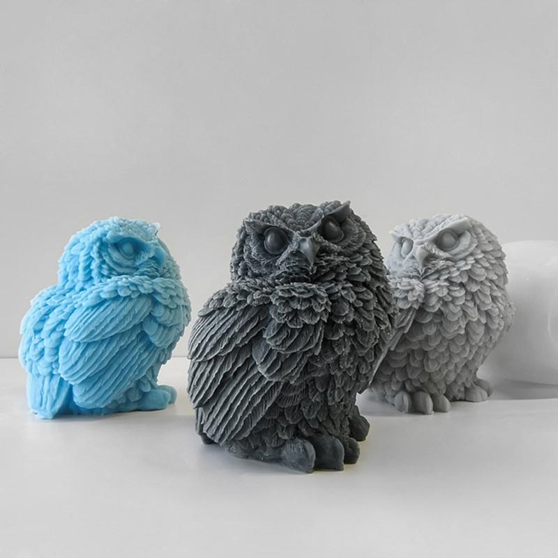 3D Candle Mold Animal Owl Silicone Resin Molds Aromatherapy Candle Mold Desktop Ornaments DIY Crafts Home Decorations