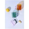 Colored Glass Cup with Wave Handle Coffee Breakfast Cup  Large Capacity Milk Cup Microwaveable  Cross-border
