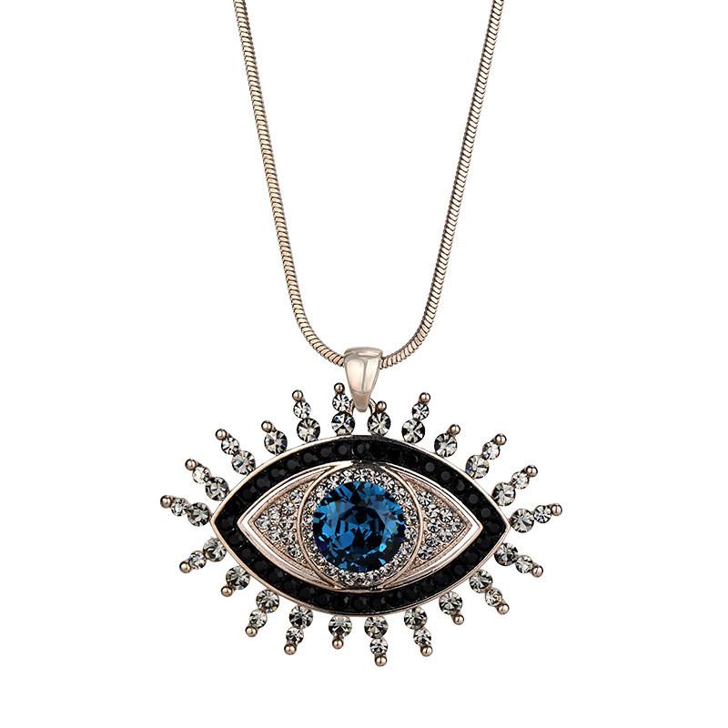 Stunning Long Necklace With Devil Eye Design In Durable Titanium Steel Material For Women