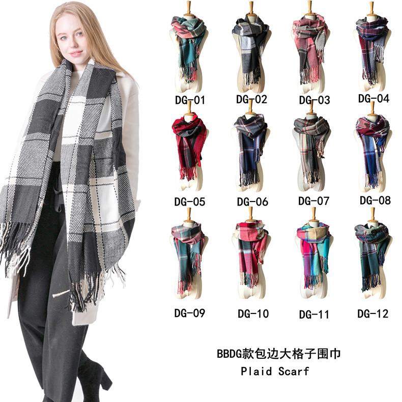 Autumn and winter new college style boys and girls couple plaid scarf air conditioner shawl Tonglu