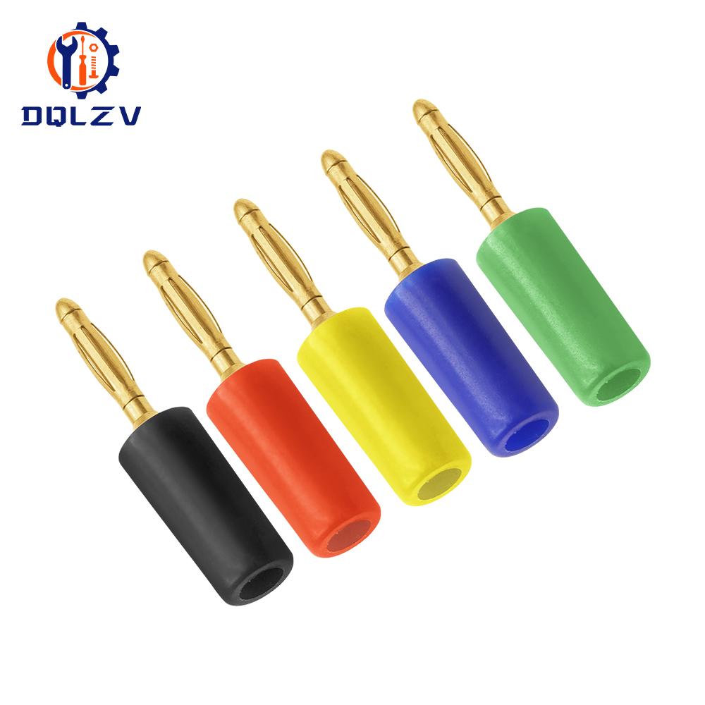 Audio Speaker Screw Banana Gold Plate Plugs Connectors Mini 2MM Banana Plug For Banana Socket