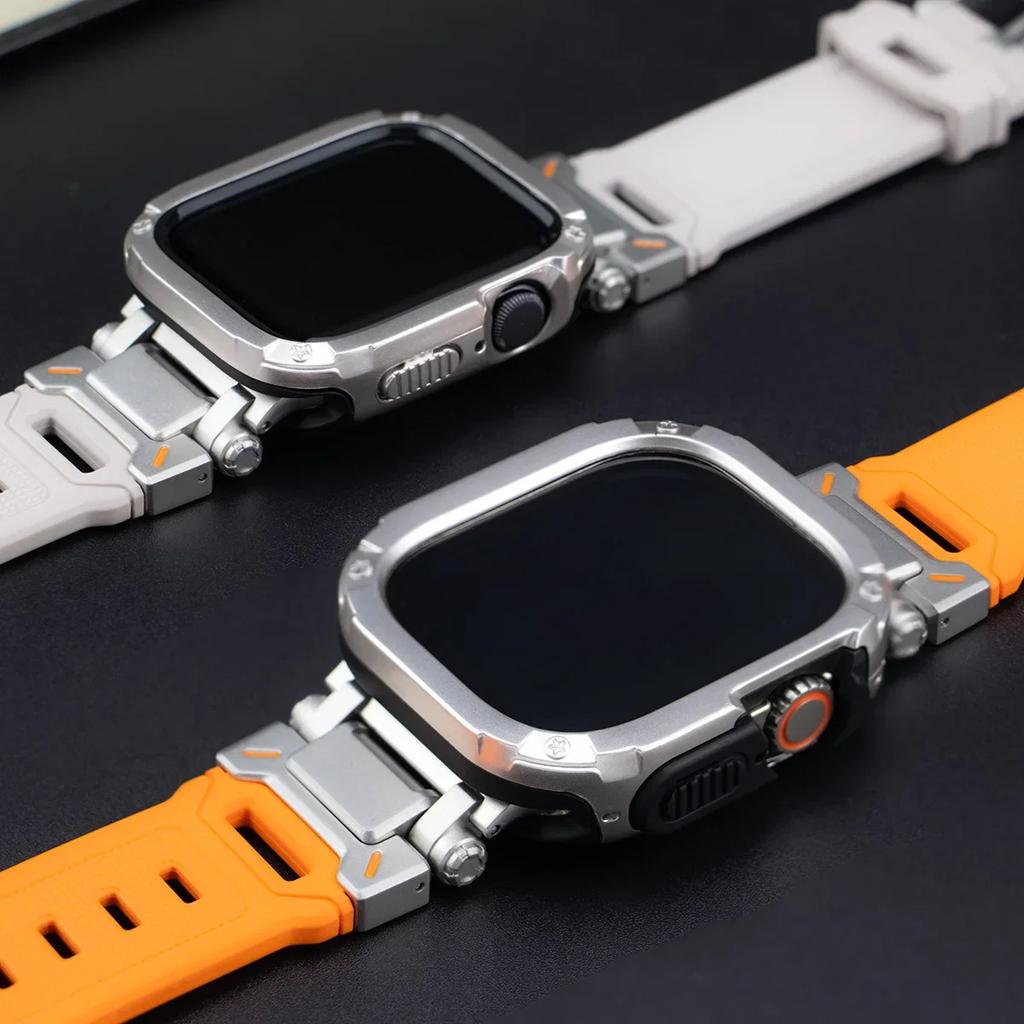 Silikonarmband+TPU-Hülle für Apple Watch Armband Ultra2 10 46mm 49mm 44mm 45mm Schutzhülle Armband für IWatch Serie 9 8 7 6 SE