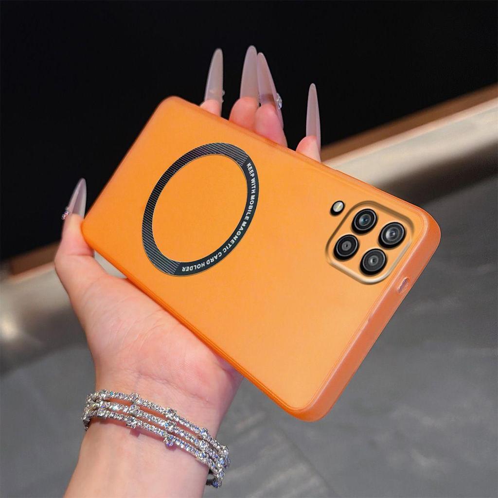 Magnetic Semi‑Transparent Matte Phone Case for Samsung Galaxy A12,M12 Soft TPU Shockproof Cover