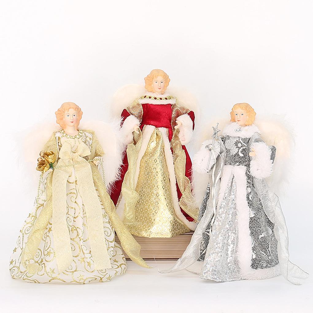 Festival Angel Doll Tree Top Star Delicate Durable Christmas Tree Top Star Atmosphere Golden Christmas Angel Topper New Year
