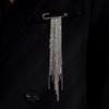 Hypoallergenic Punk Chain Tassel Safety Pin Brooches With Pearl Star Heart Charms For Blazer Suit Jacket Party Daily Wear