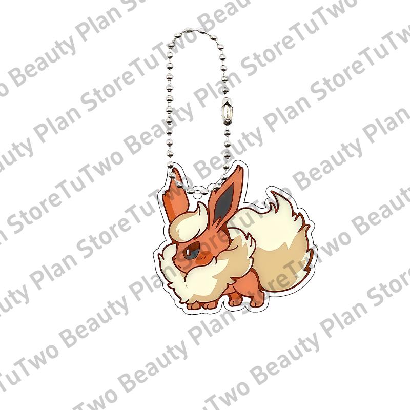 Cartoon Cute Anime Eevee Acrylic Keychain Leafeon Vaporeon Flareon Espeon Sylveon Jolteon Glaceon Bag Pendant Key Ring Gifts Toy