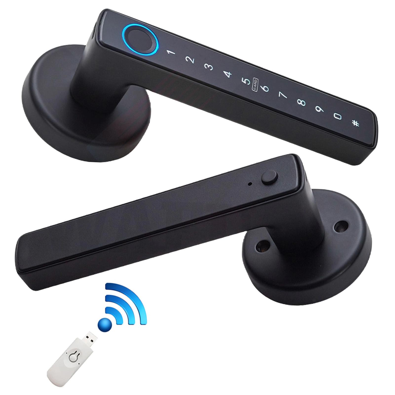 

Wafu Smart Lock Бесключевой входной дверной замок с ручкой шлюза BLE Парольный дверной замок с пультом дистанционного управления TY App чёрный