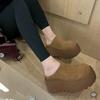 Spring Autumn Women's Thick-Soled Height-Enhancing Platform Slippers Winter Retro Outdoor Style