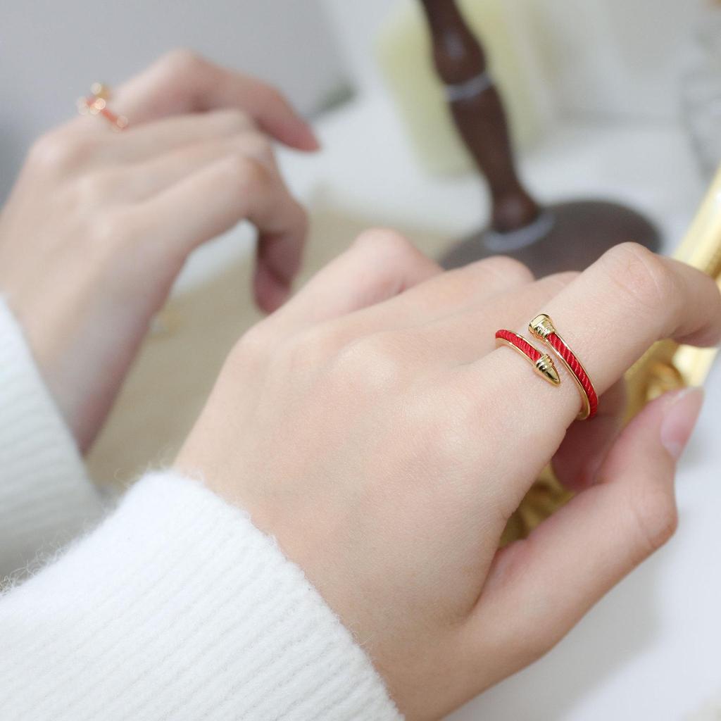 Zodiac Year Red String Nail Ring: Elegant and Unique High-End Design